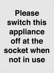 Please switch this appliance off at the socket when not in use